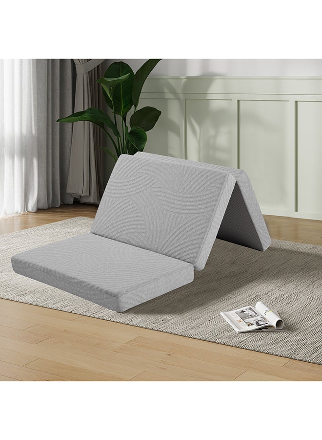 Novilla Foldable Mattress | Single Size 90 x 190 x 10 Cm | Comfort Foam Trifold Mattress with Cloud Design Cover | 4 Inch Folding Mattress for Back Pain Relief, Suitable for Camping, RV Travel